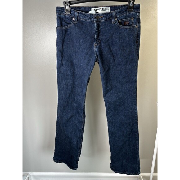 Harley Davidson Jeans Womens 10 Blue Straight Denim Motorcycle Biker regular - Picture 3 of 16